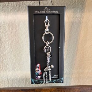 Disney Nightmare Before Christmas Jack Skellington ClipOn Bag Charm Keychain NWT